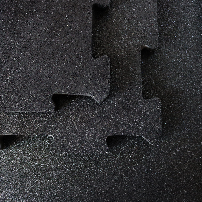 Black Interlocking Rubber Gym Flooring Mat-img3