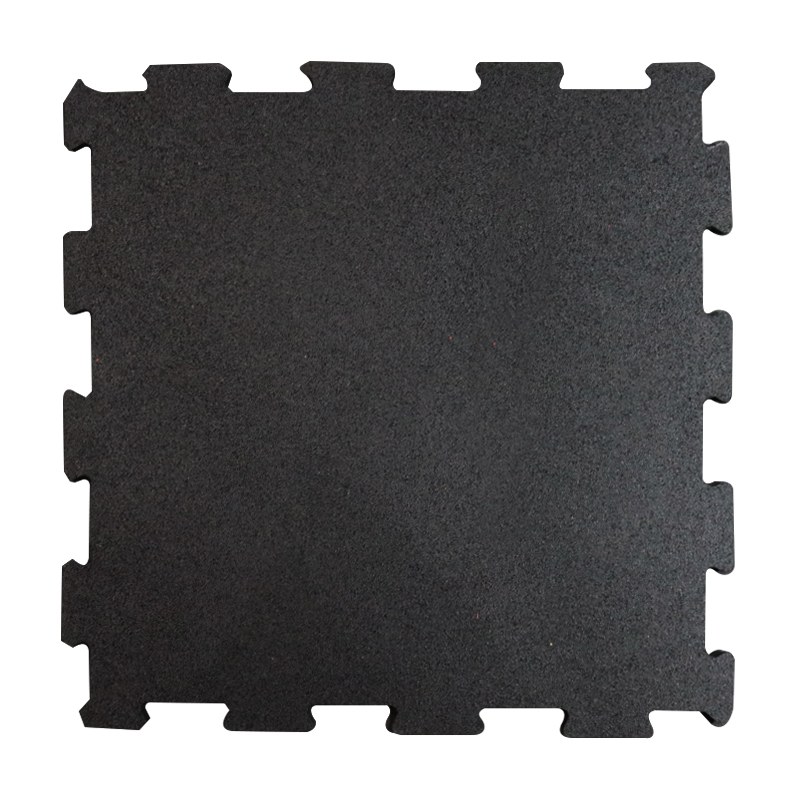 Black Interlocking Rubber Gym Flooring Mat