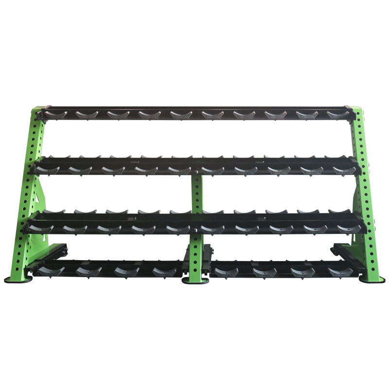 Green 4-Tier Dumbbell Storage Rack