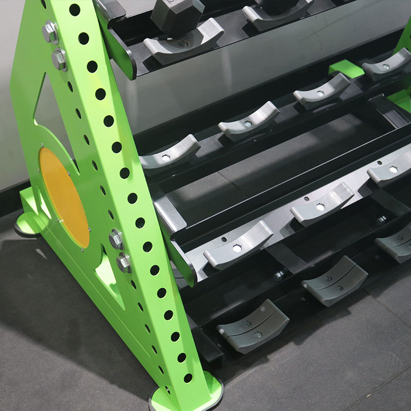 Green 4-Tier Dumbbell Storage Rack-img4