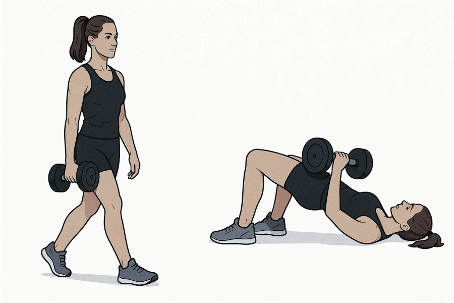 4. Dumbbell Glute Bridge
