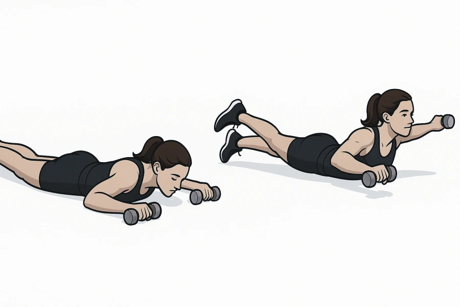 5. Dumbbell Superman