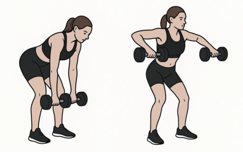 8. Dumbbell Wide Row