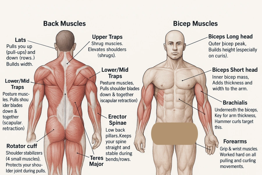 Anatomy of Back and Bicep Muscles