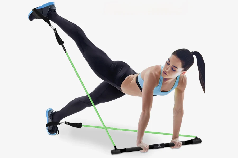 Lift the Leg Exercise with Pilates Bar