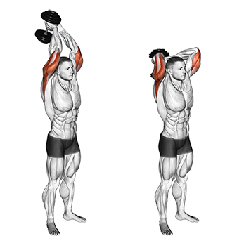 dumbbell overhead triceps extension