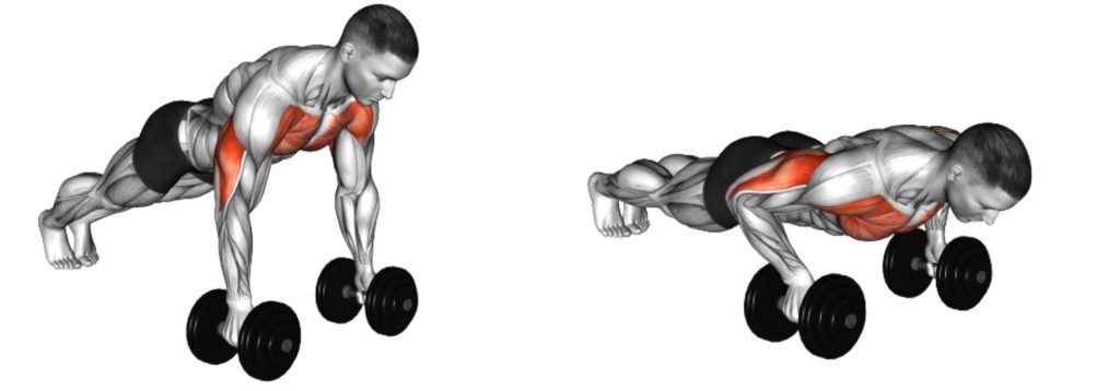 triceps push-up (with dumbbells)