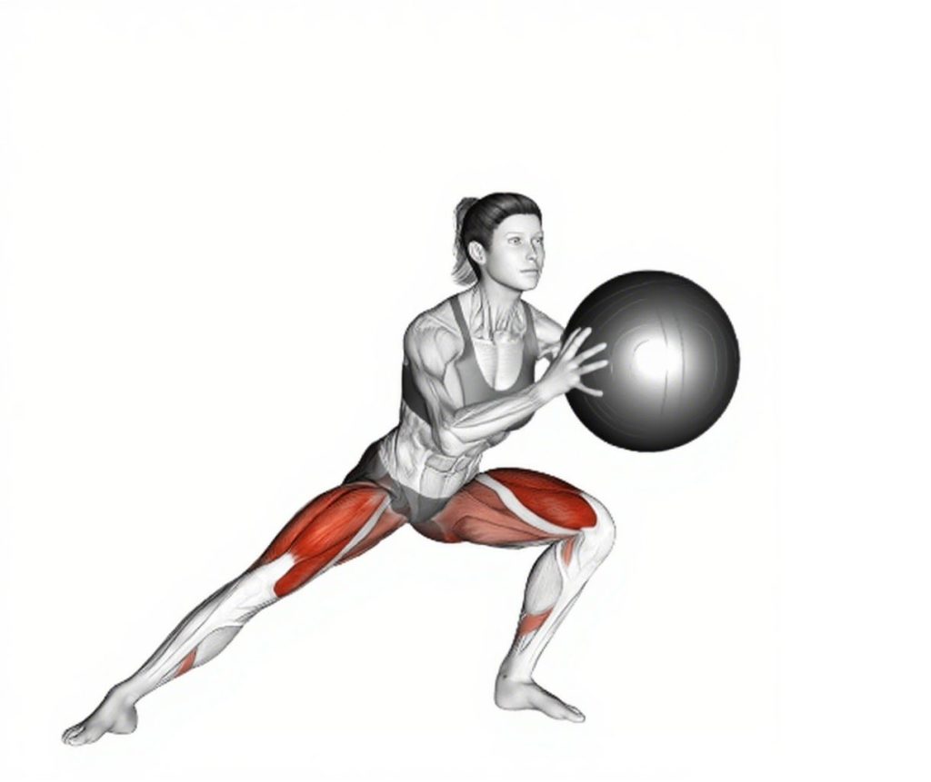 medicine ball side lunge