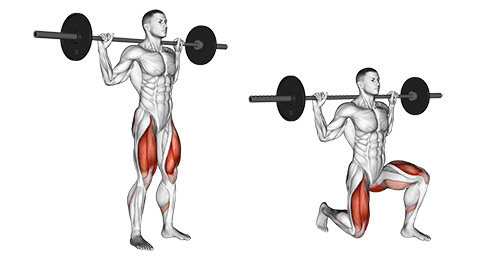 walking lunges with barbell