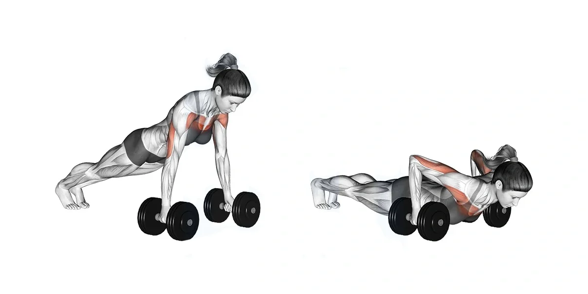 Wide-Grip Dumbbell Push Up